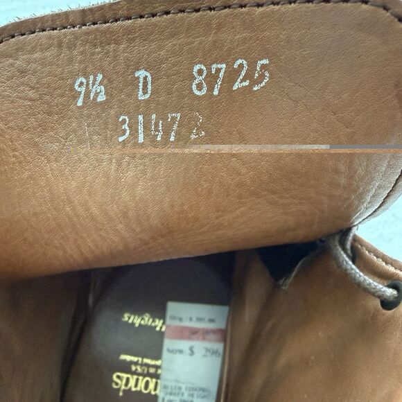 Size 9.5 D -Allen Edmonds Shaker Heights Brown/Tan Tweed Leather Boots Mens 8725 - Picture 6 of 7